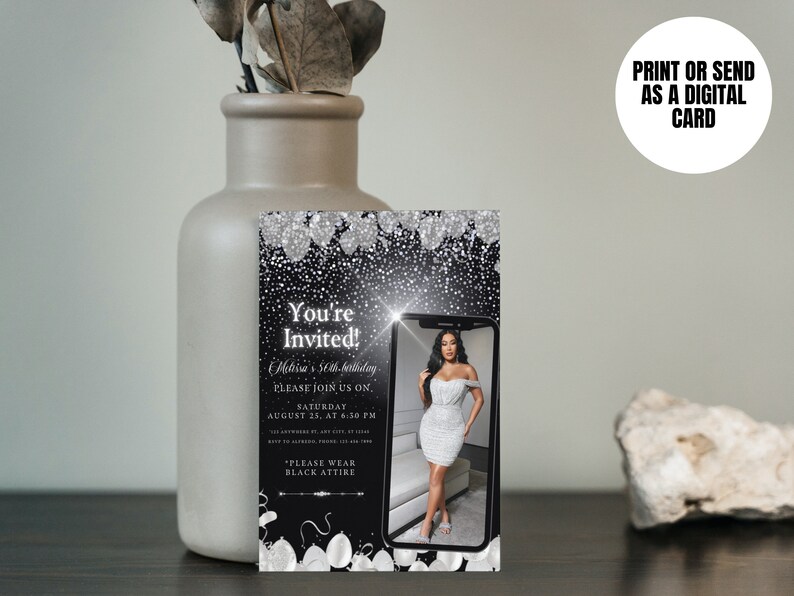 5x7 Blinged Out Birthday Celebration Flyer Etsy