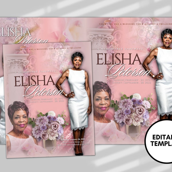 Obituary Template Etsy Obituary Template Etsy