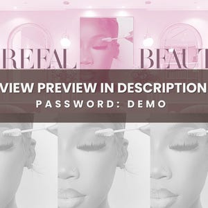 May include: A close-up of a woman's eye with long eyelashes. The woman is wearing makeup and has a neutral expression. The text "ABREAL BEAUTY" is visible in the background.