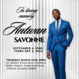 White Memorial Announcement Flyer,Memorial Flyer, FB, IG, Rest In Peace Funeral Invitation Template, D.I.Y Memorial Invite, Canva