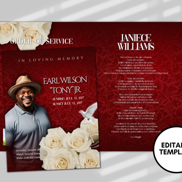 Rest in Peace Funeral Template Etsy Rest in Peace Funeral Template Etsy