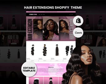 Pink Hair Extensions Shopify Theme: Editable Banners
