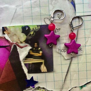 The “brutal” Earrings | Olivia Rodrigo “SOUR” Inspired Stainless Steel, Pink Agate and Reconstituted Stone Drop Earrings | Genuine Stone