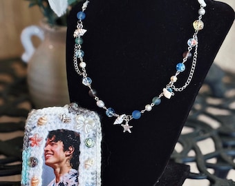 handmade “wishbone: deluxe” inspired beaded necklace