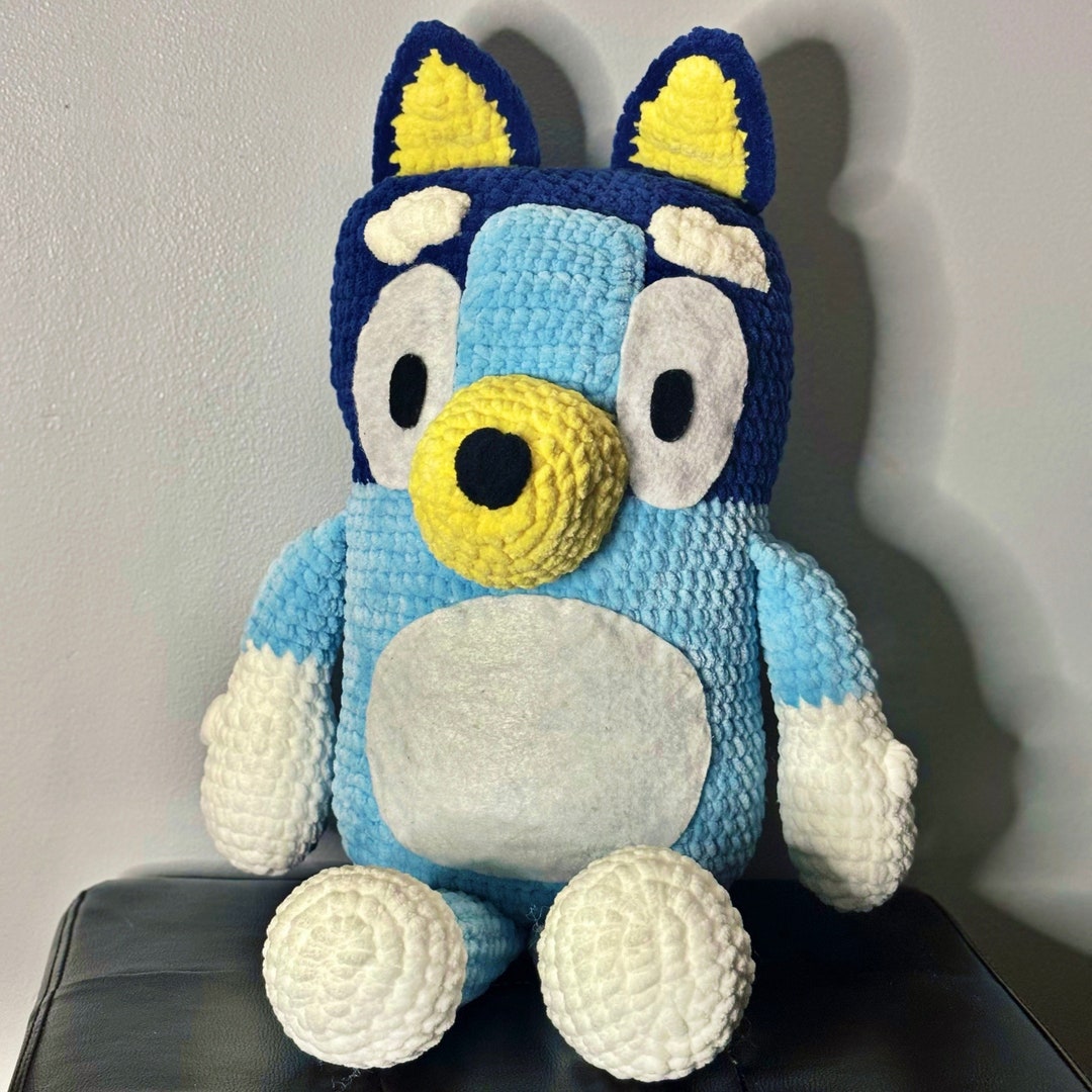 Crochet Large Heeler Dog Plush Handmade Crochet Bluey Etsy