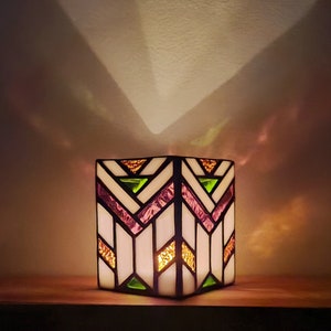 Art Deco Style Stained Glass Candle Holder