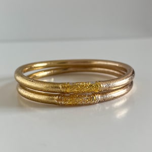 TWEEKLEURIGE BOEDDHISTISCHE BANGLE - Goud en champagne