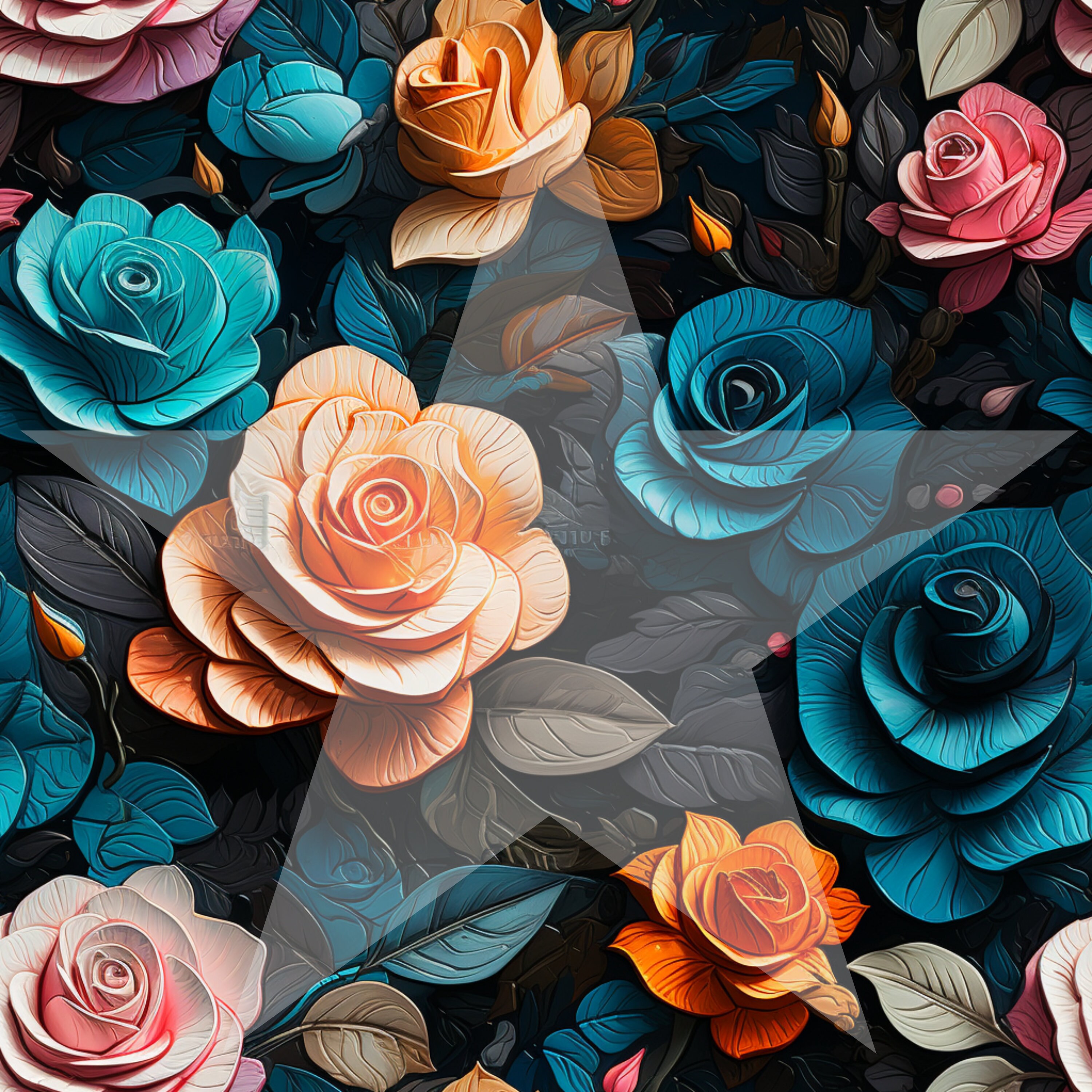 Boho Digital Paper, Seamless Background, Floral Patterns, Premade Roses ...