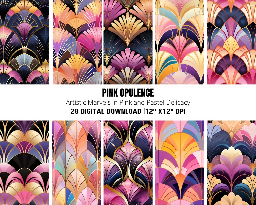 Boho Digital Paper, Seamless Background, Art Deco Patterns, Premade ...
