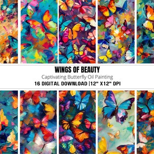 Butterfly Digital Bundle, Scrapbooking Seamless Paper, Instant Download Printable Patterns, | Butterflies Watercolor Tilling