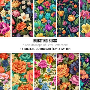 Digitales Blumenpapier, digitales Blumenpapier, Boho nahtloses Papier, Boho digitales Papier, nahtloses Muster, nahtloser Hintergrund, florale Muster