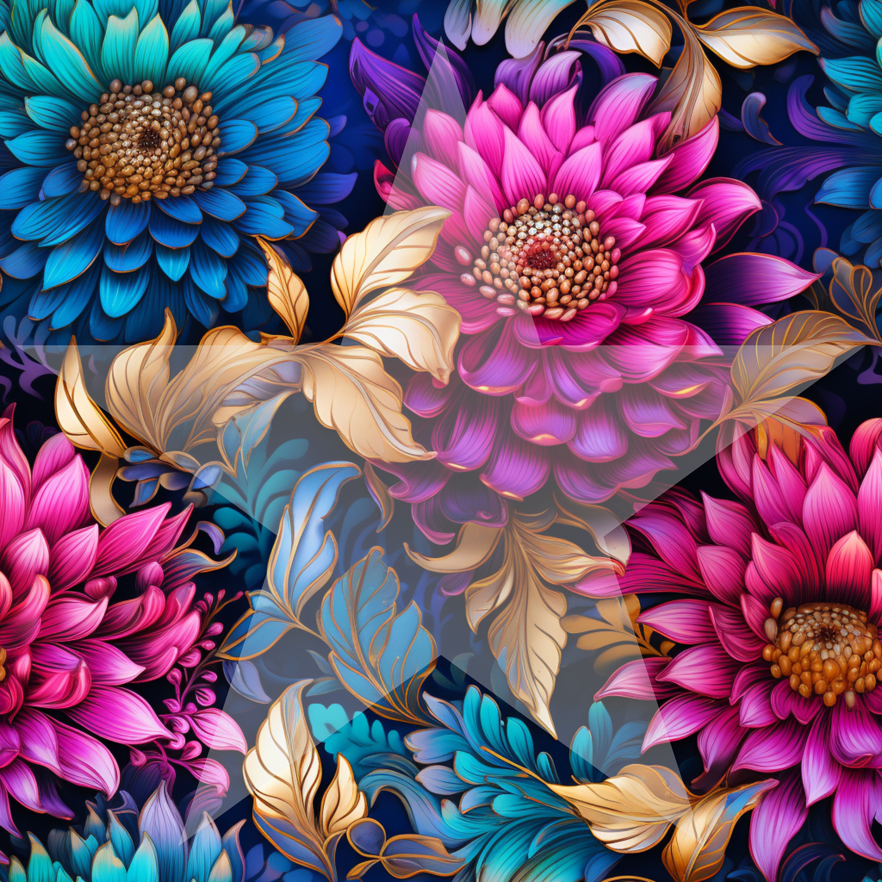 Boho Digital Paper, Seamless Background, Floral Patterns, Premade India ...
