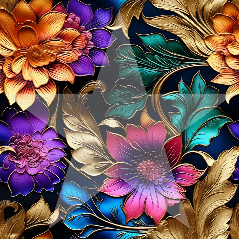 Boho Digital Paper, Seamless Background, Floral Patterns, Premade India ...