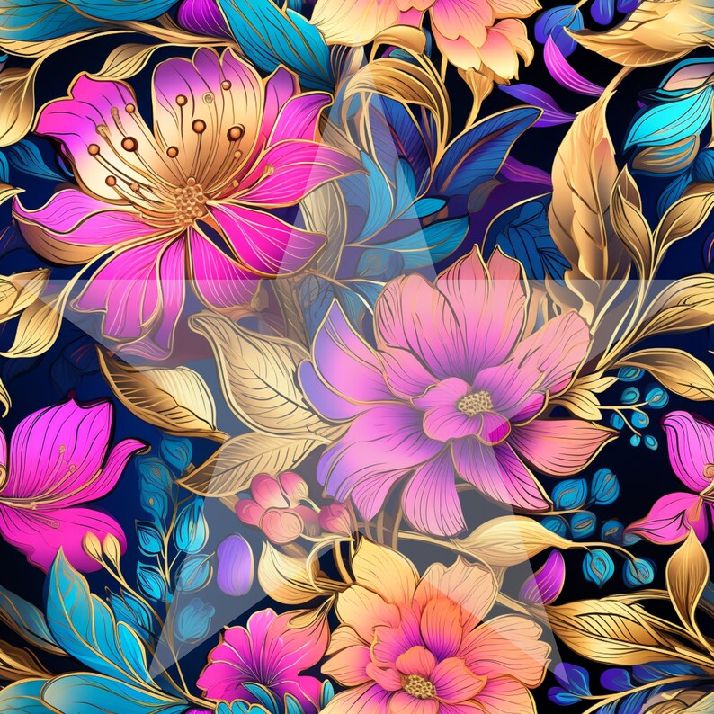 Boho Digital Paper, Seamless Background, Floral Patterns, Premade India ...
