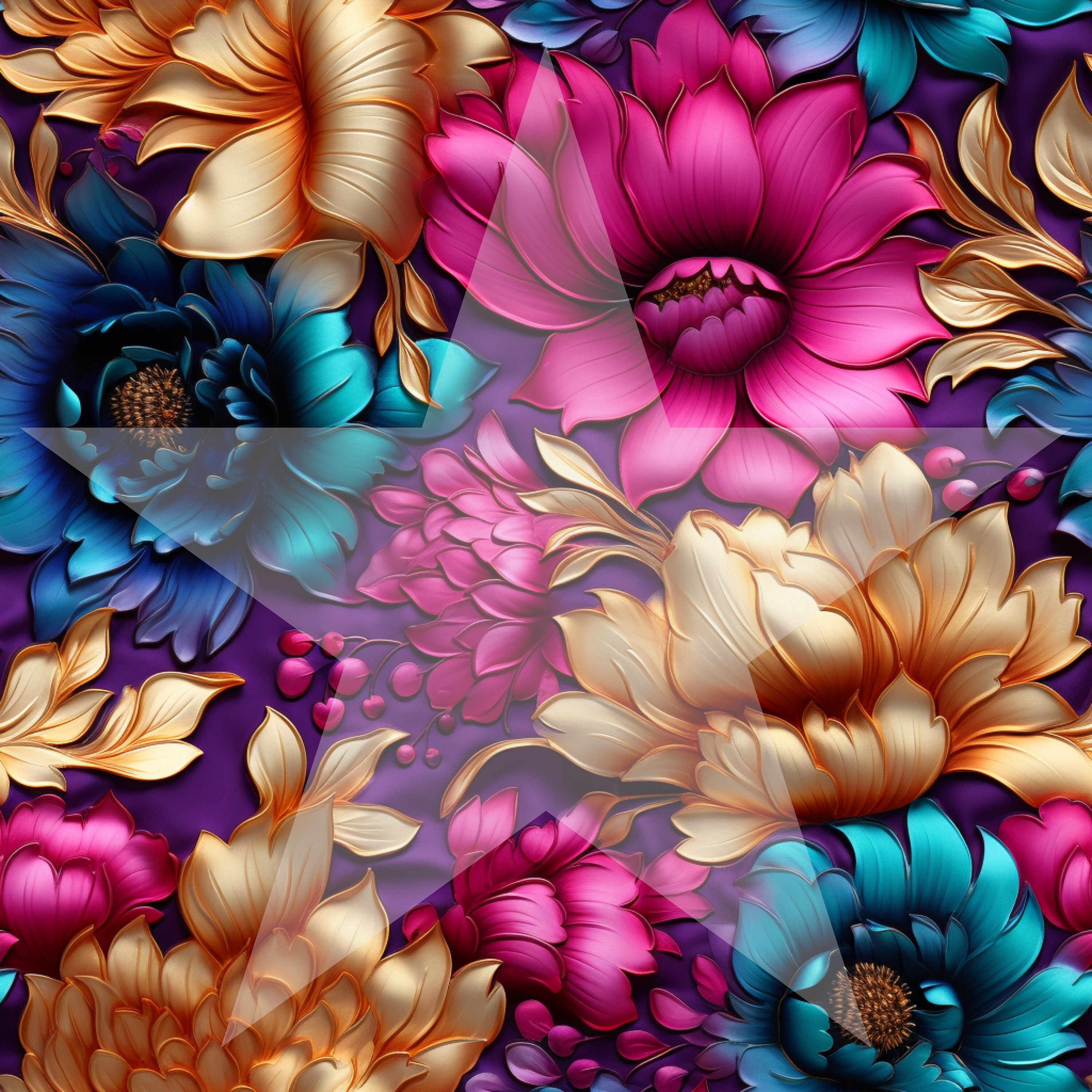 Boho Digital Paper, Seamless Background, Floral Patterns, Premade India ...