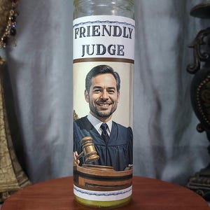 Friendly Judge 7-Day Fixed Glass Candle, Prayer Candle, Hoodoo, Voodoo, Magic, Conjure, Rootwork, Traditional, Santeria, Spell, Witchcraft,