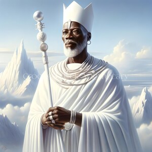 Obatala, Orisha, Yoruba, Ifá, 7 African Powers, Rootwork, Hoodoo, Voodoo, Digital Artwork, Digital Download