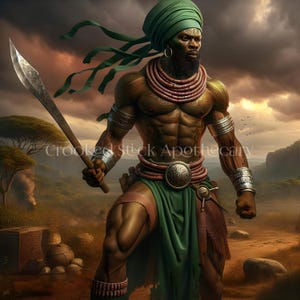 Ogun, Orisha, Yoruba, Ifá, 7 African Powers, Rootwork, Hoodoo, Voodoo, Digital Artwork, Digital Download