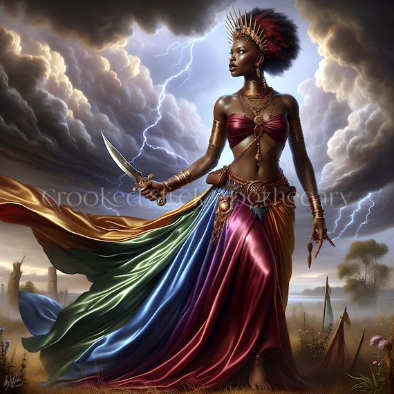 Oya, Orisha, Yoruba, Rootwork, Hoodoo, Voodoo, Digital Artwork, Digital Download