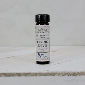 Flying Devil Conjure Oil, Ritual Oil, Hoodoo Oil, Witchcraft, Pagan, Voodoo, Rootwork, Folk Magic, Blessing Oil, Anointing, Wiccan, Spell