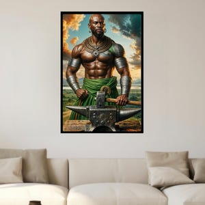 Ogun Art Print: Yoruba Orisha, African God of Iron (Digital Download)