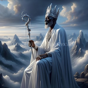 Obatala, Orisha, Yoruba, Ifá, 7 African Powers, Rootwork, Hoodoo, Voodoo, Digital Artwork, Digital Download
