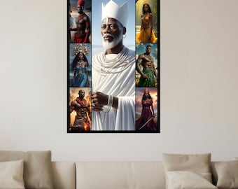 Seven African Powers Orisha Poster: Yoruba Deities (Digital Download)