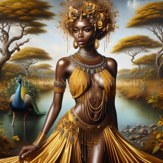 Oshun, Orisha, Yoruba, Rootwork, Hoodoo, Voodoo, Digital Artwork, Digital Download