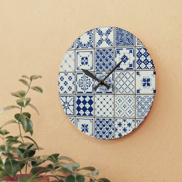 Wall Tile Clock Etsy