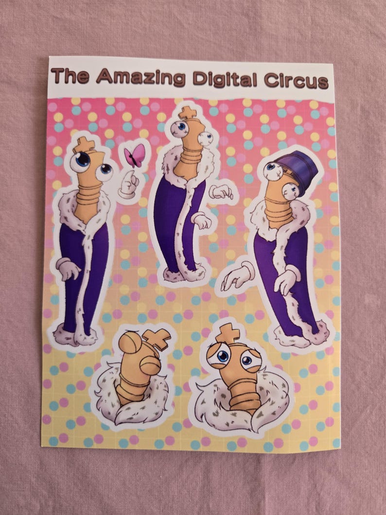 Cute Gangle Sticker The Amazing Digital Circus Sticker Sheet, Ragatha, Gangle, Pomni ...
