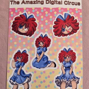 Cute Gangle Sticker The Amazing Digital Circus Sticker Sheet, Ragatha, Gangle, Pomni ...