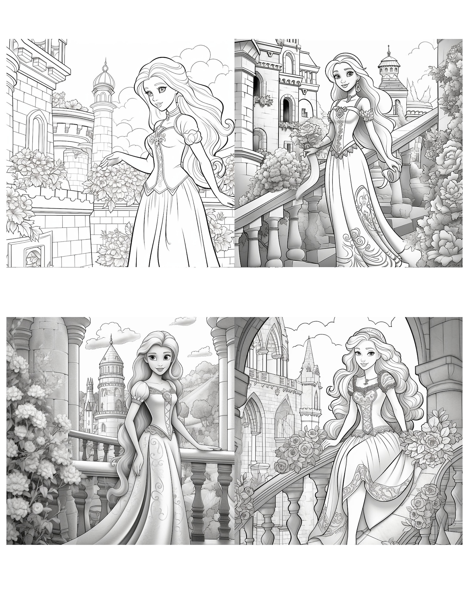 Princesses Coloring Pages, Printable Kids Coloring Pages, Princesses