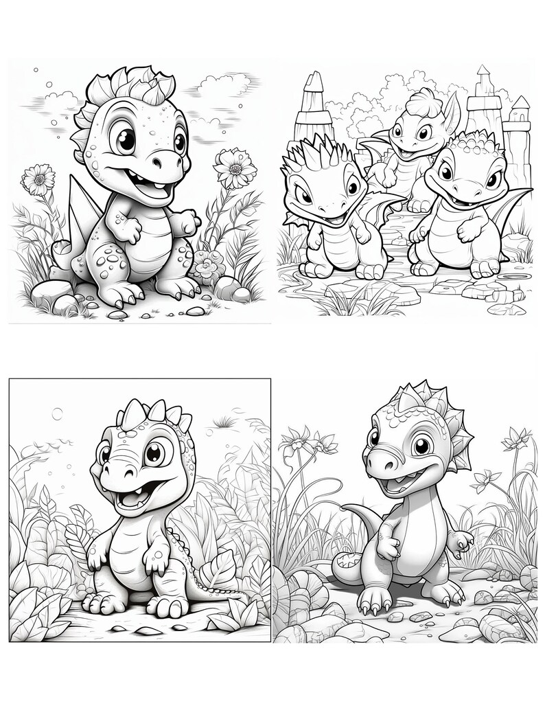 Coloring Pages With 68 Baby Dinosaurs, Printable Kids Coloring Pages ...