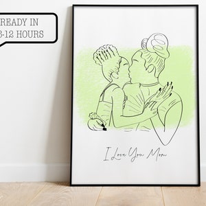Custom Line Family Portrait, Personalize Family Portrait, Digital Illustration, Line Art, Custom Line Drawing, Minimalist Portrait, Gift