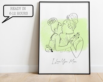 Custom Line Family Portrait, Personalize Family Portrait, Digital Illustration, Line Art, Custom Line Drawing, Minimalist Portrait, Gift