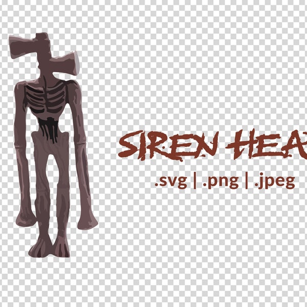 Siren Head SVG PNG JPEG / divertido / horror / sobrenatural / regalo / niños / halloween / miedo / monstruo / criatura mítica / espeluznante / espeluznante