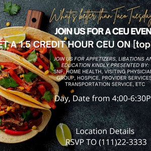 Taco Tuesday Healthcare CEU Invitation Template