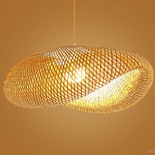 View of Bamboo Light Fixture - Etsy