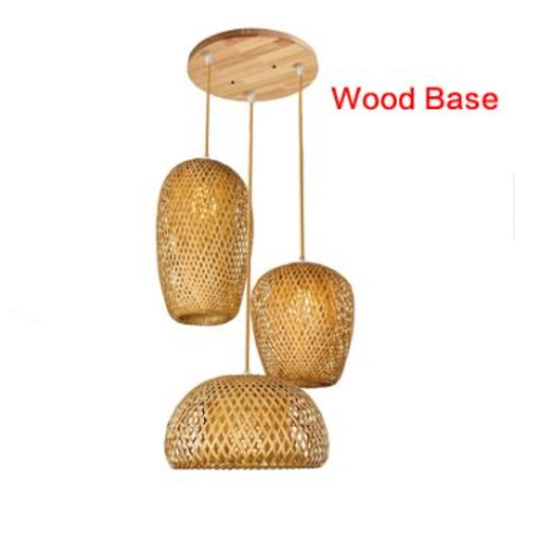 Rattan Lampshade Rattan Light Fixture Rattan Pendant Light Etsy