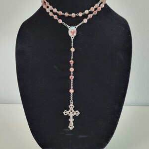 Brown Rosary - St. Christopher Carrying Christ - Splatter Paint Edition