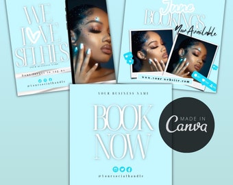 Book Now Instagram Flyers , Appointments available, Social Media Flyer, Hair, Makeup, Lash Flyer, Canva Templates, DIY Flyer, June bookings