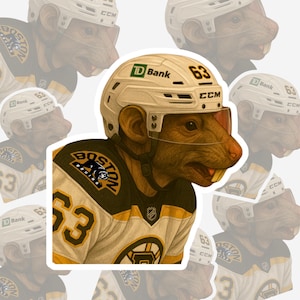 Autocollant drôle Brad Marchand des Bruins de Boston pour les fans de hockey, autocollant de sport de hockey personnalisé, maman sportive, autocollant en vinyle découpé imperméable à l'eau