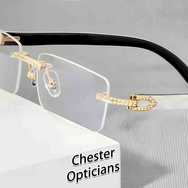 Büffelhorn-Brille, Gold-Diamant-Buffs, handgefertigt, weiße und schwarze Horn-Diamant-Brille, verschreibungspflichtige Gläser, Myopie, Hyperopie, Zirkonia
