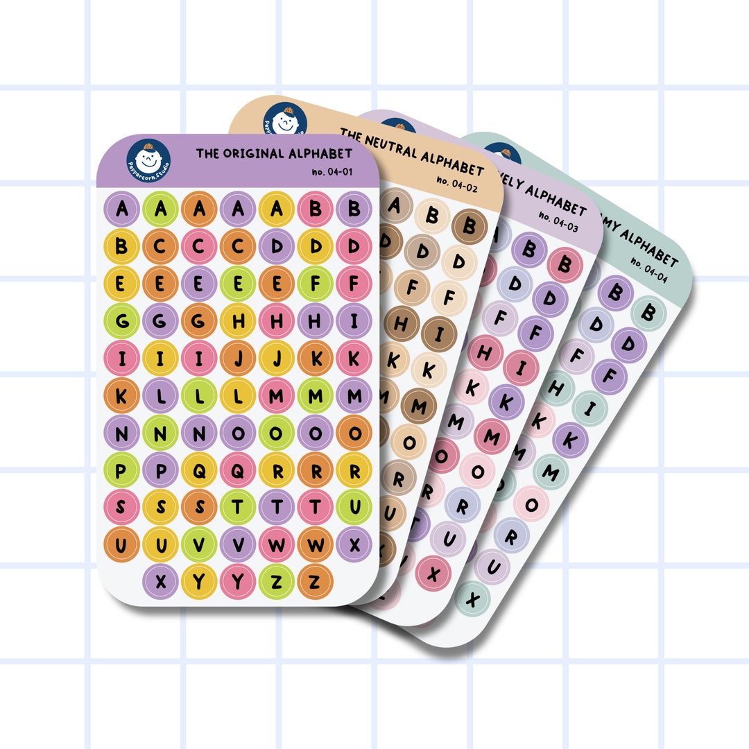 The Alphabet Series Sticker Sheet Cute Deco, Journal, Scrapbooking ...