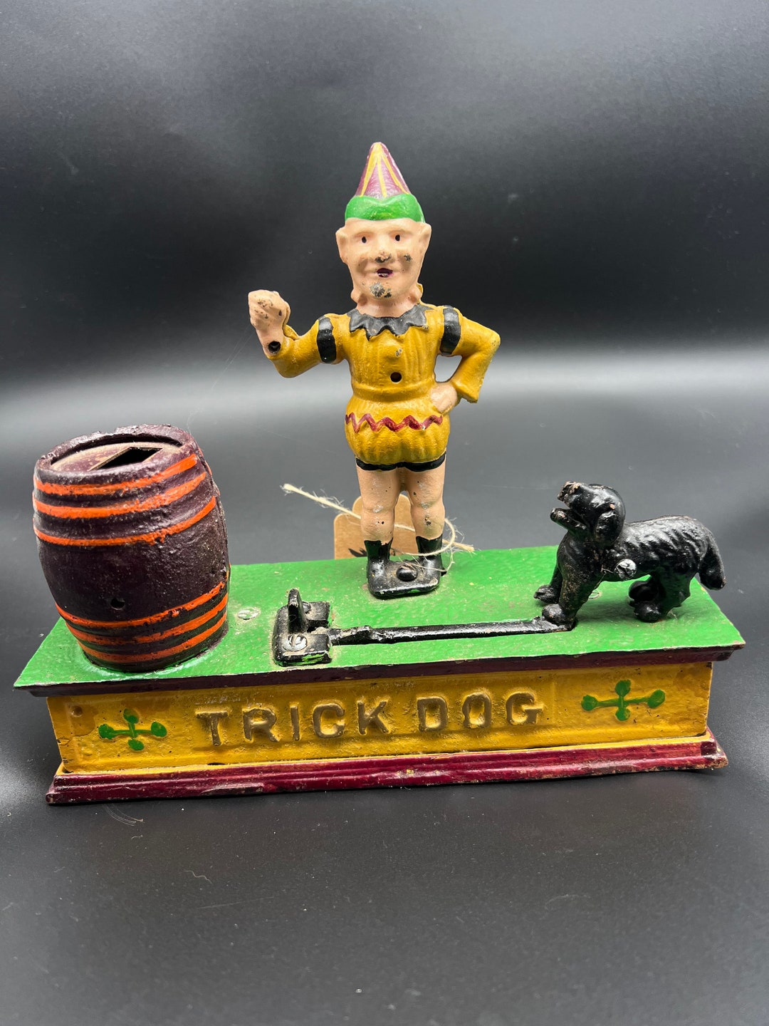 Vintage Cast Iron Trick Dog Bank Etsy