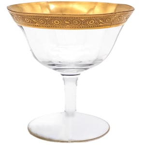 Vintage Tiffin-Franciscan Minton Sherbet Glass: Gold Encrusted Crystal Barware