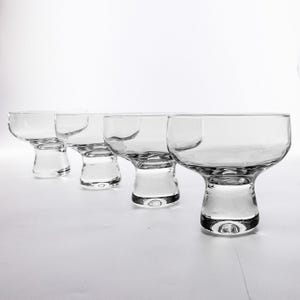 4 Vintage Durobor Galia Champagner Gläser, Dessert Coupés, Retro Cocktail Gläser Mid-Century Modern Design, 1970er
