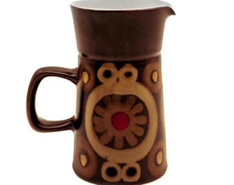 MCM Denby Arabesque Samarkand 5.5” Serving Jug Creamer Pitcher Gill Pemberton Vintage Stoneware