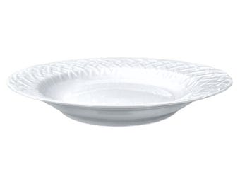 Vintage 1970er Jahre Bernardaud Limoges Vannerie Rimmed Suppenschüssel neu nie benutzt