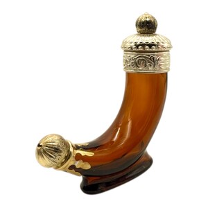 Vintage 1966 Avon VIKING HORN verzamelobject bruin glas aftershave fles leeg